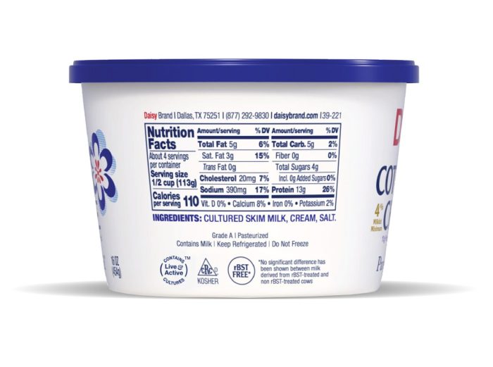 Cottage cheese nutrition facts 100g