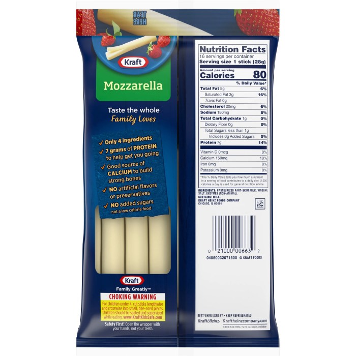 Kraft string cheese nutrition