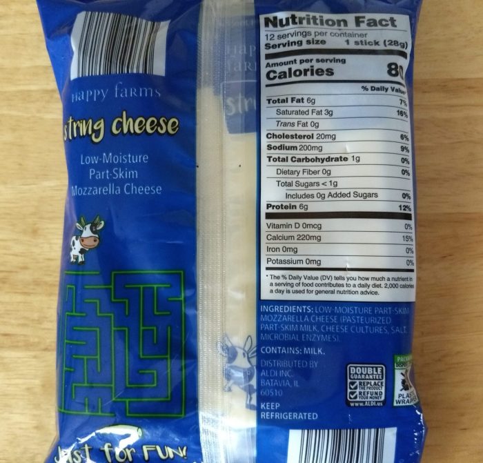 Happy farms light string cheese nutrition