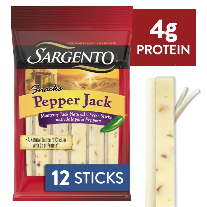 Sargento pepper jack cheese stick nutrition