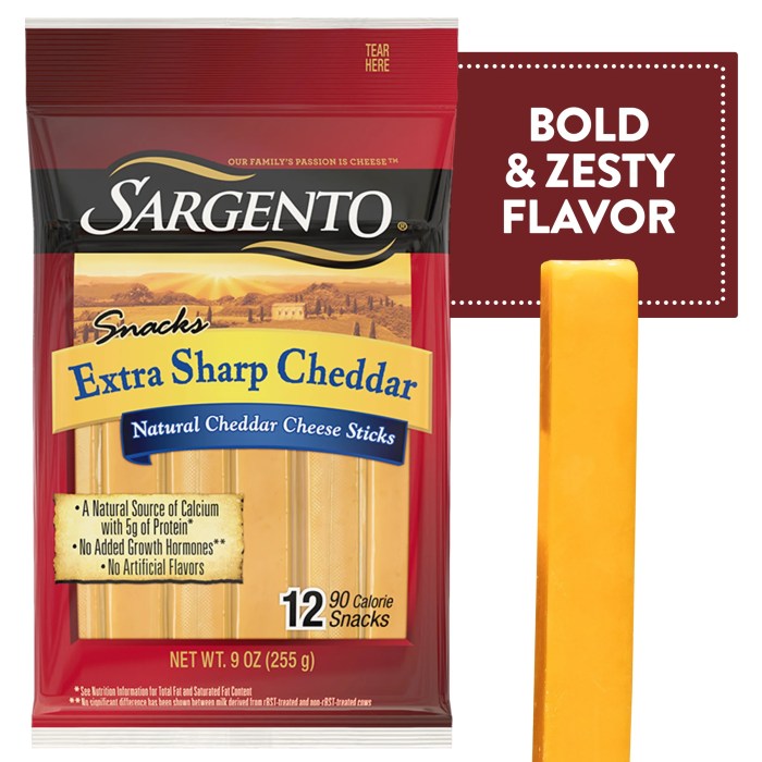 Sargento cheddar cheese stick nutrition